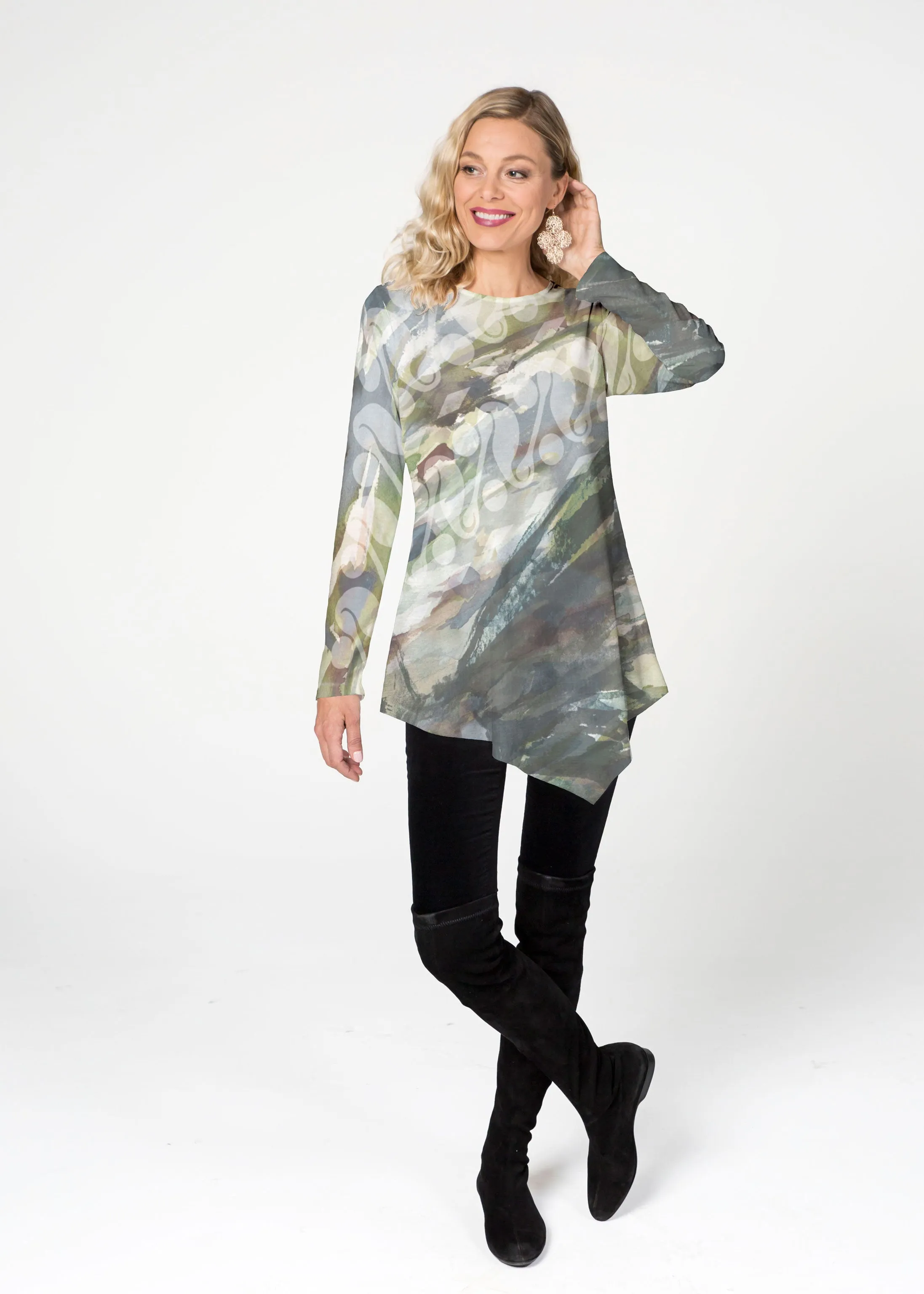 Annaleise (15055) ~ Asymmetrical French Terry Tunic