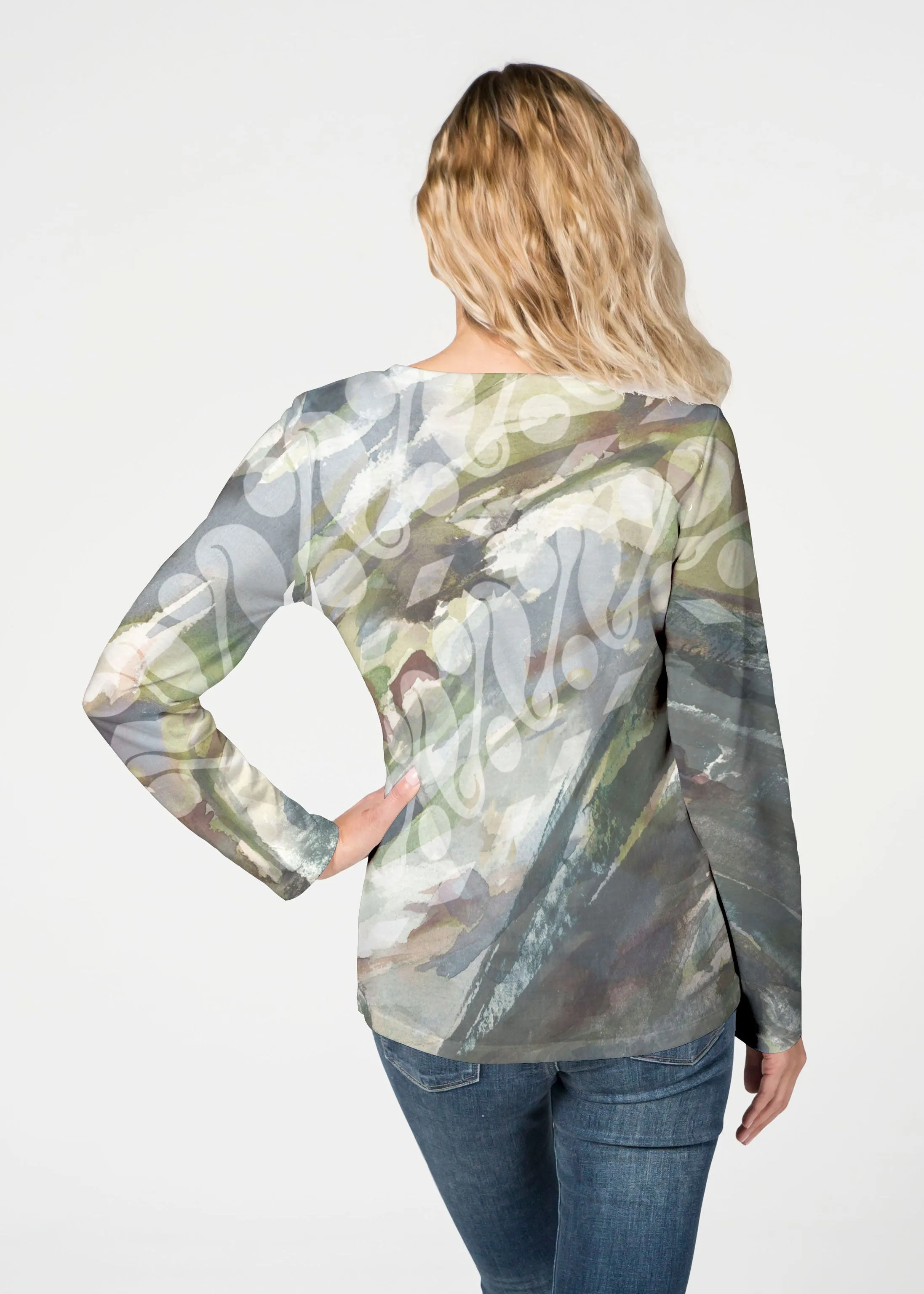 Annaleise (15055) ~ French Terry V-neck Top