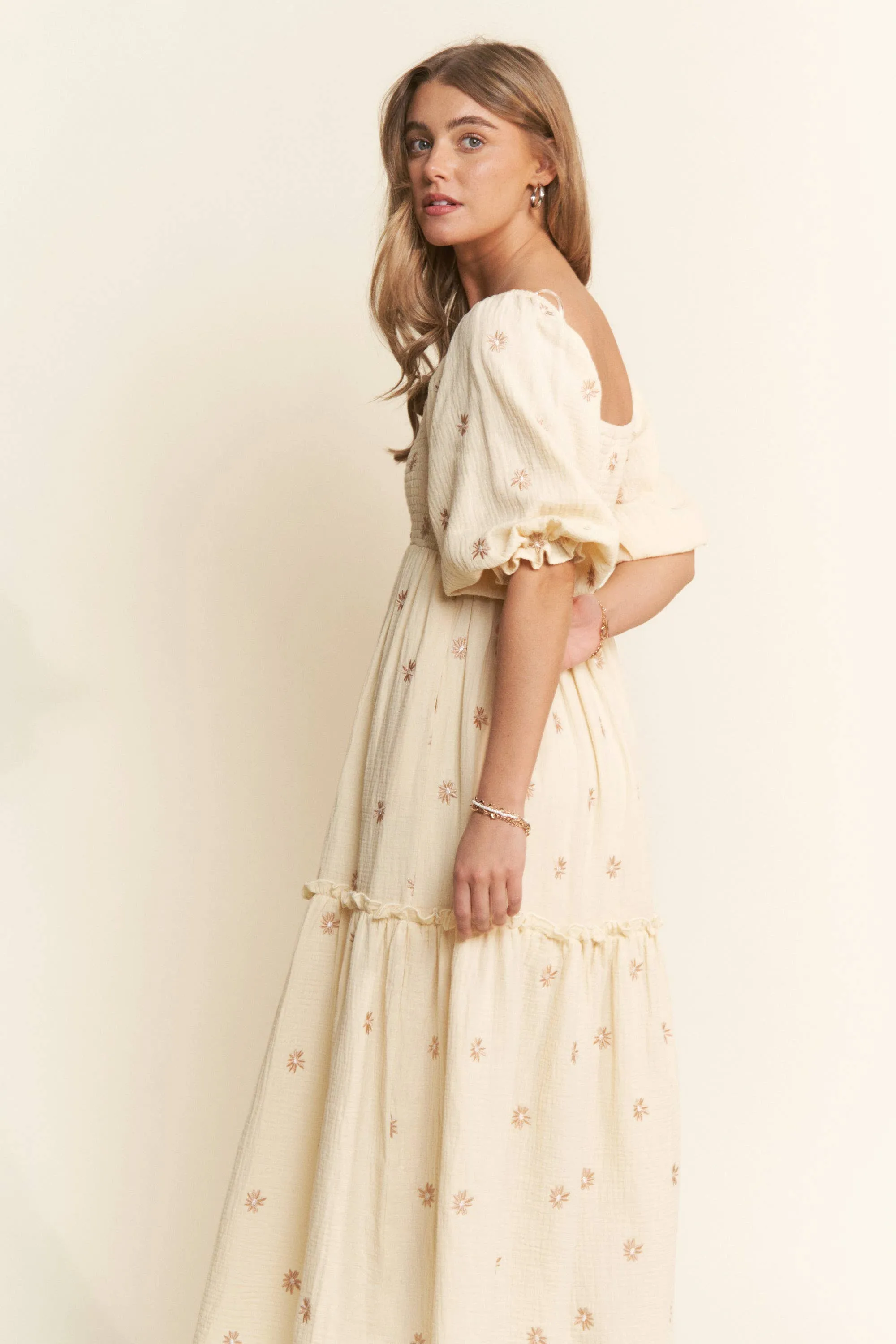 Annie Floral Embroidered Maxi Dress