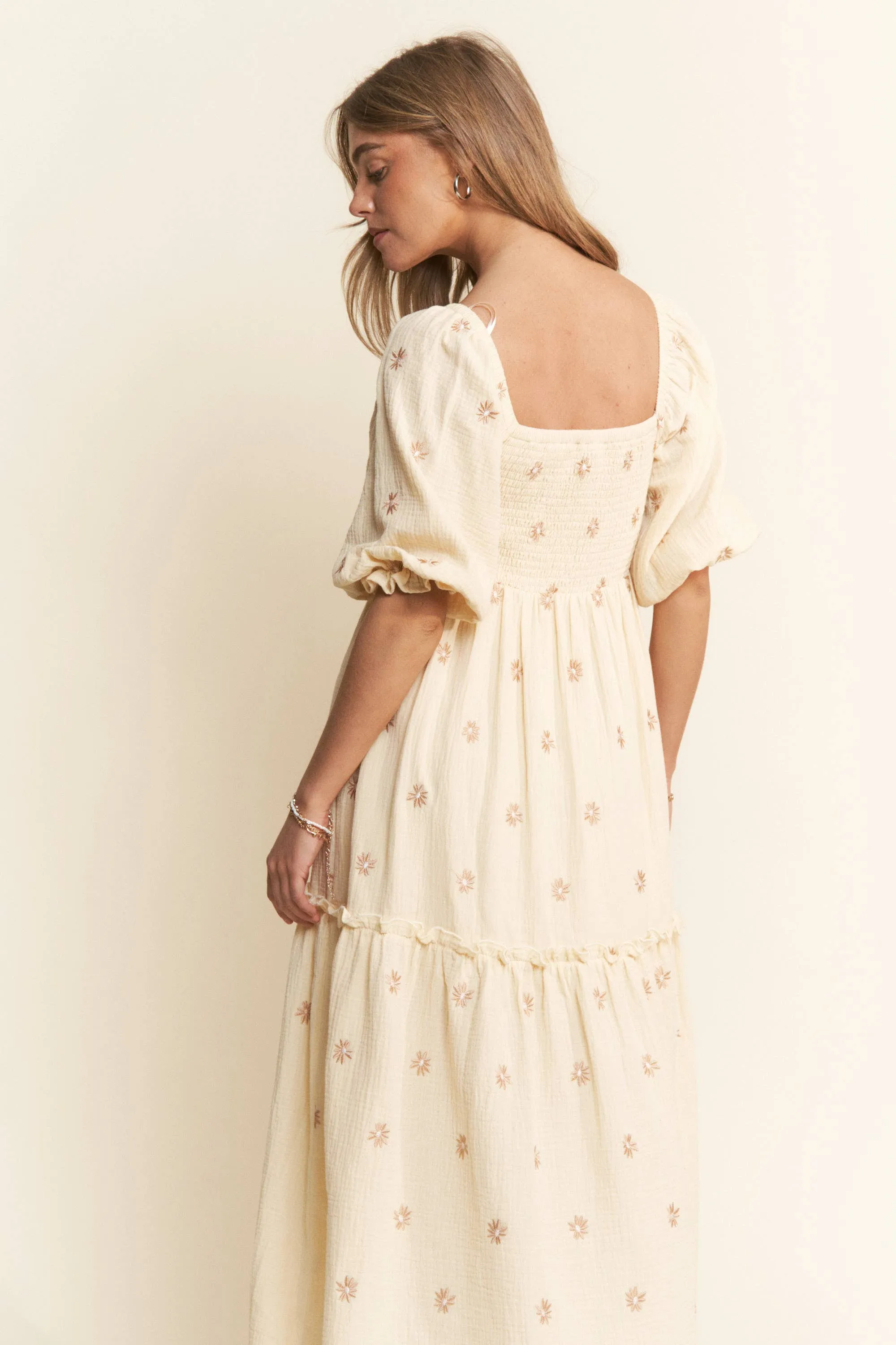Annie Floral Embroidered Maxi Dress