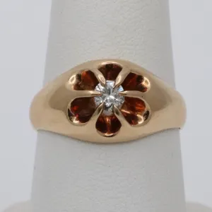 Antique Diamond and 14K Gold Belcher Ring