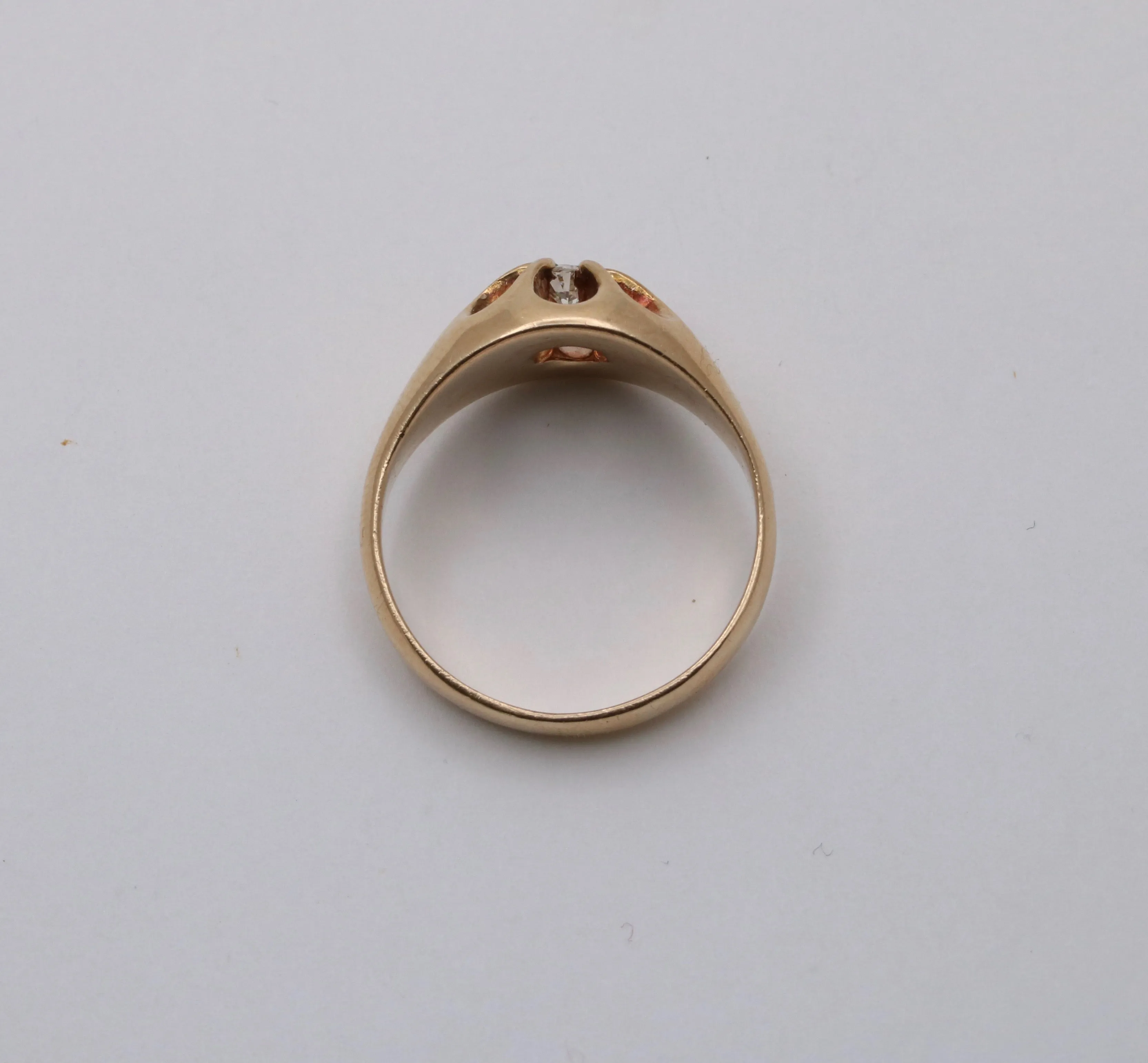 Antique Diamond and 14K Gold Belcher Ring