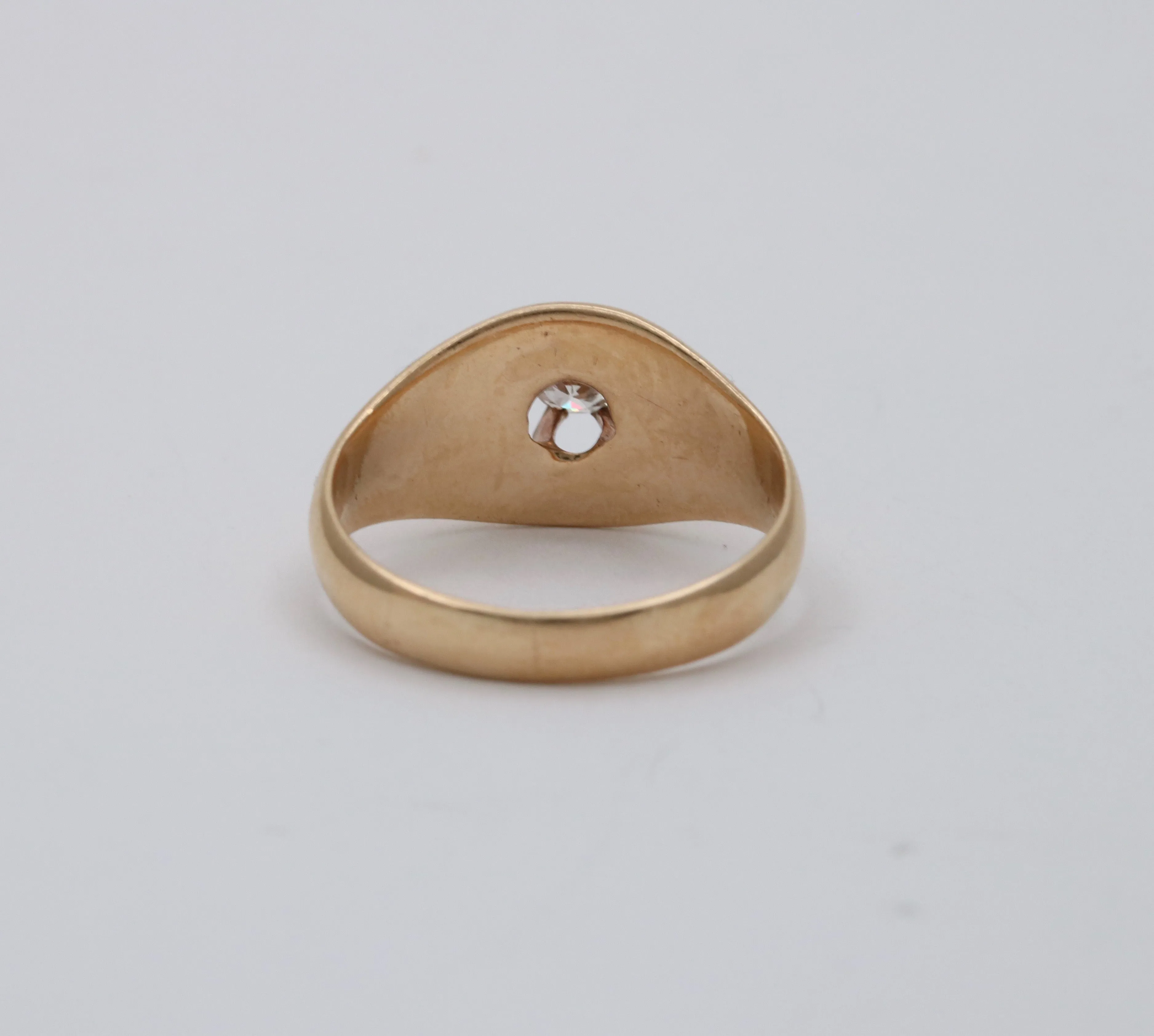 Antique Diamond and 14K Gold Belcher Ring