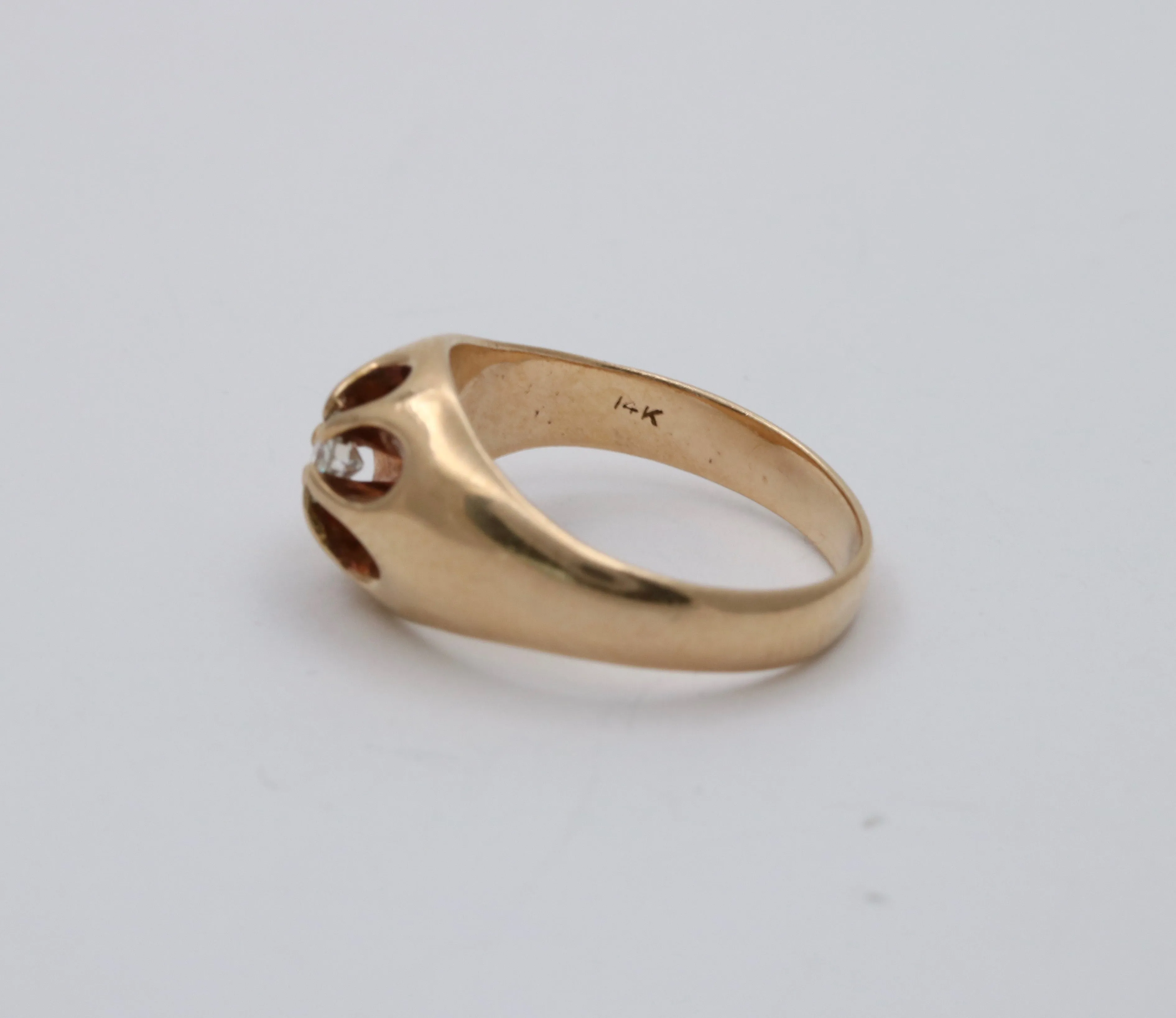 Antique Diamond and 14K Gold Belcher Ring
