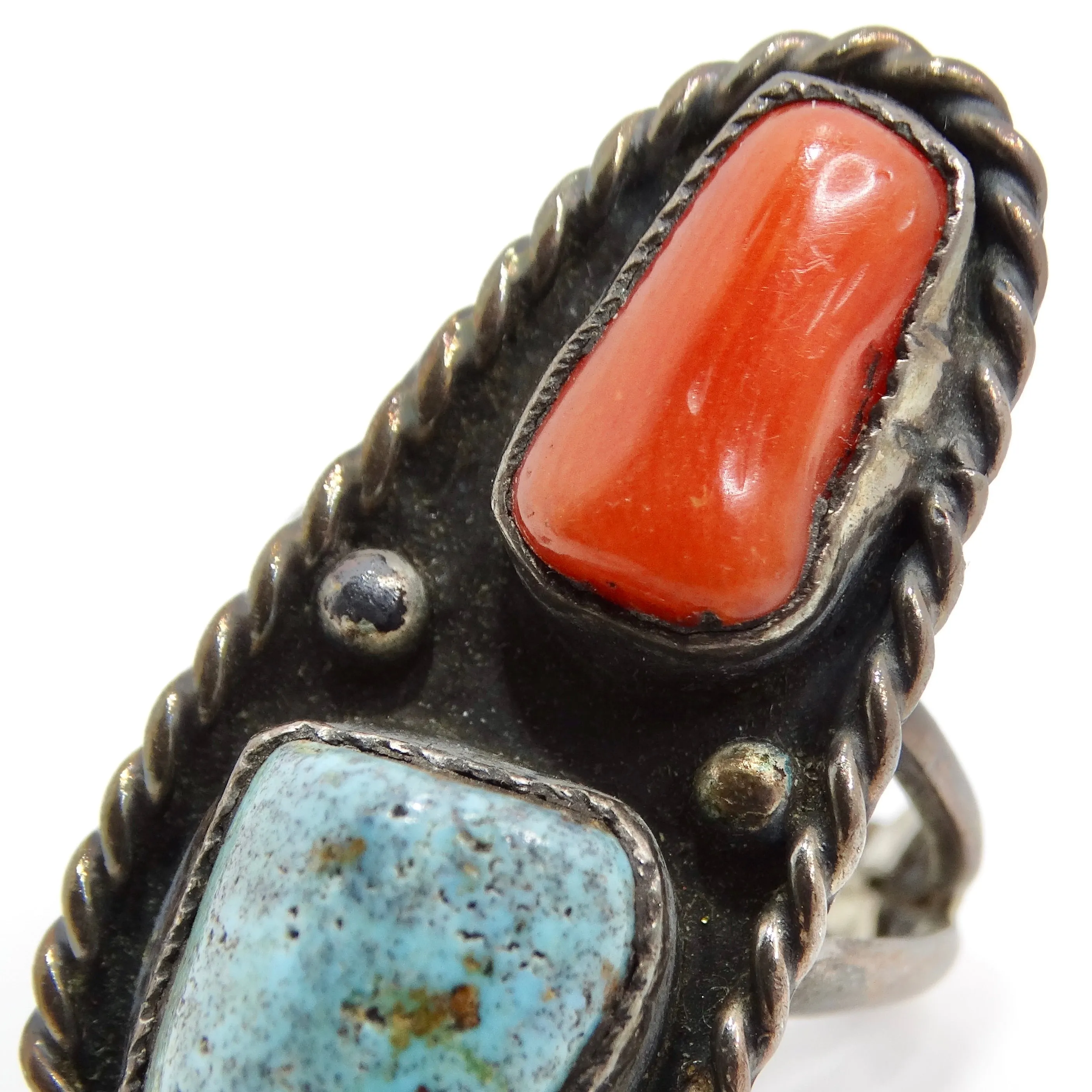 Antique Native American Turquoise Silver Ring