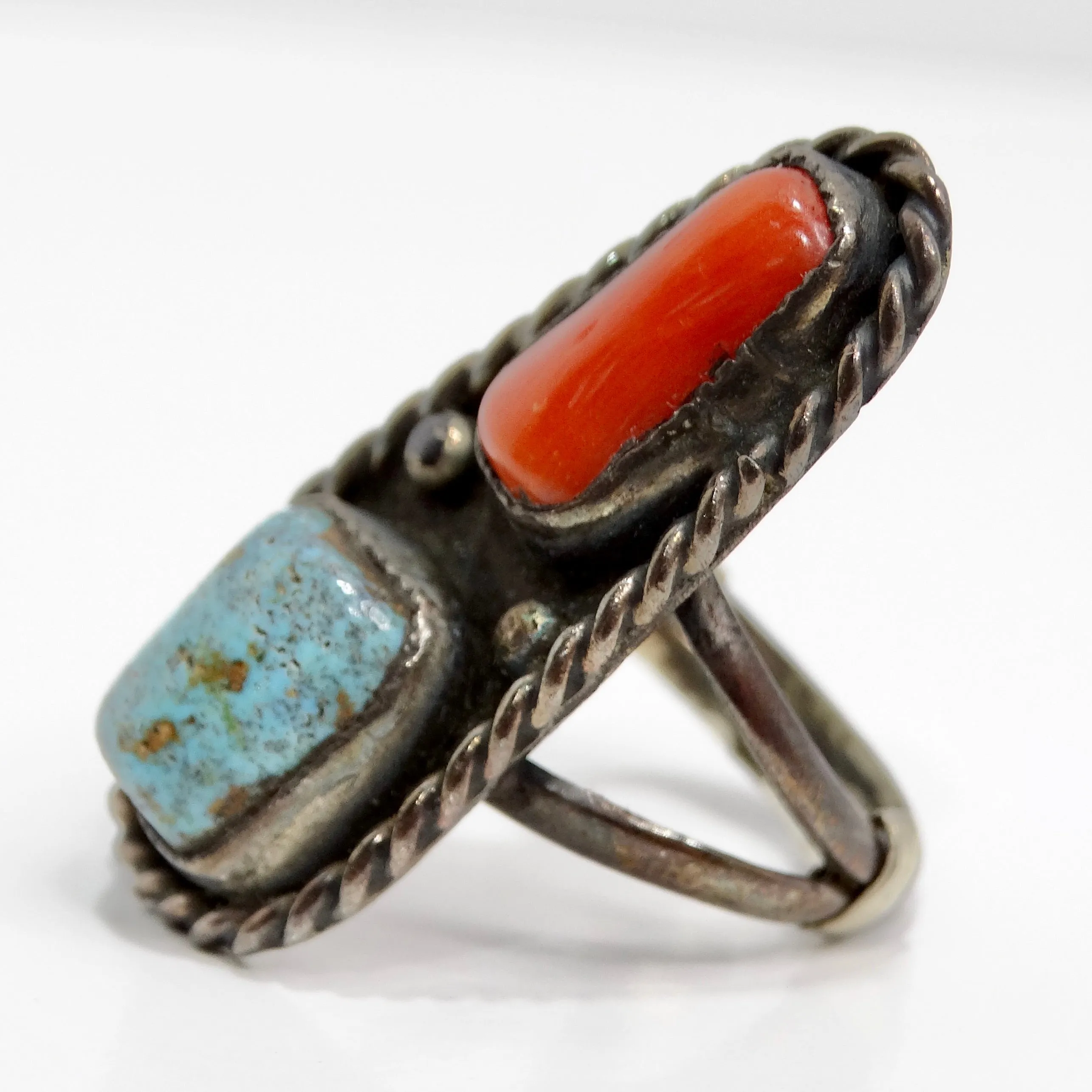 Antique Native American Turquoise Silver Ring