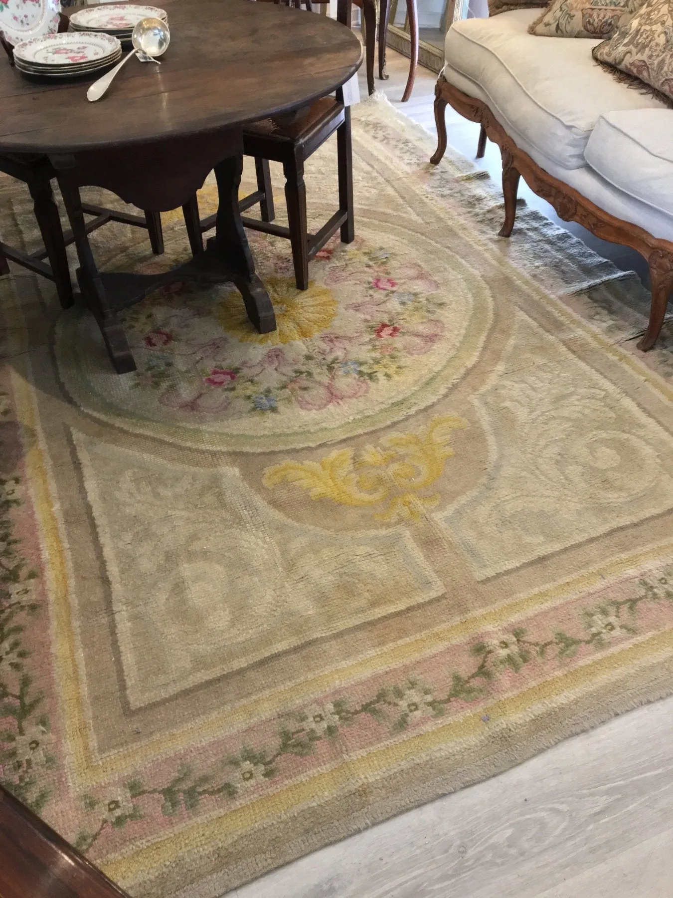 Antique Savonnerie Carpet, France, Late 19th Century