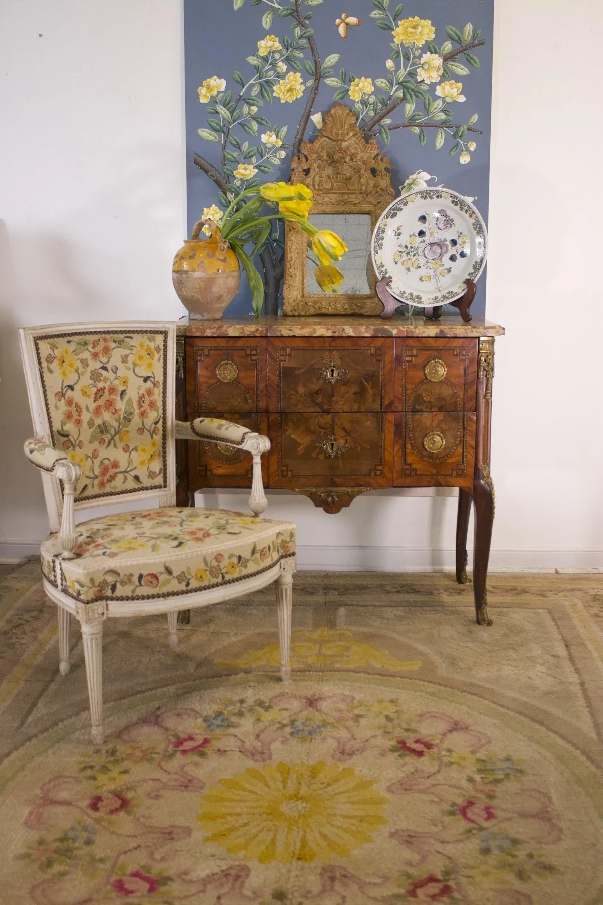 Antique Savonnerie Carpet, France, Late 19th Century