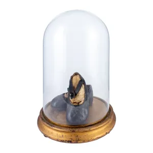 Antique Victorian Children's Shoes on Glass Cloche Display