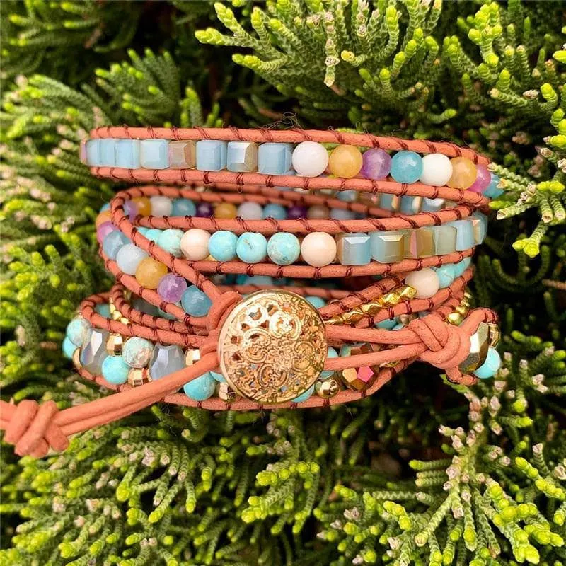 Apatite & Mixed Natural Stone Bohemian Bracelet