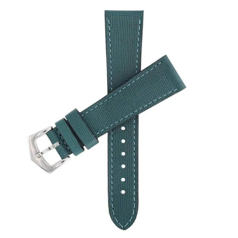 Apple Watch Leather Band ™ Green Saffiano Tone Stitches