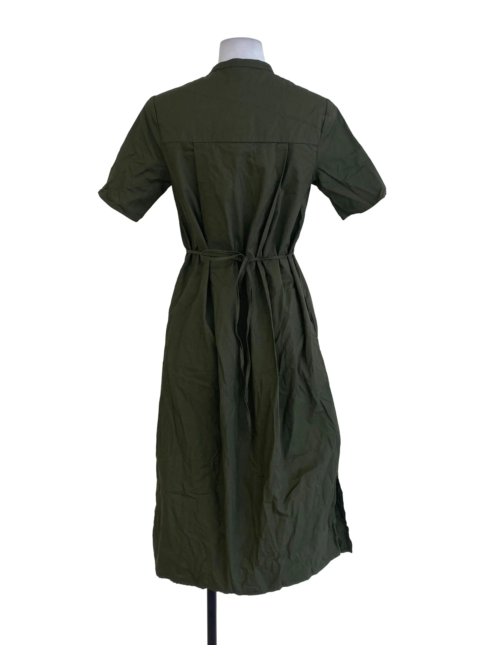 Army Green Button Down Dress