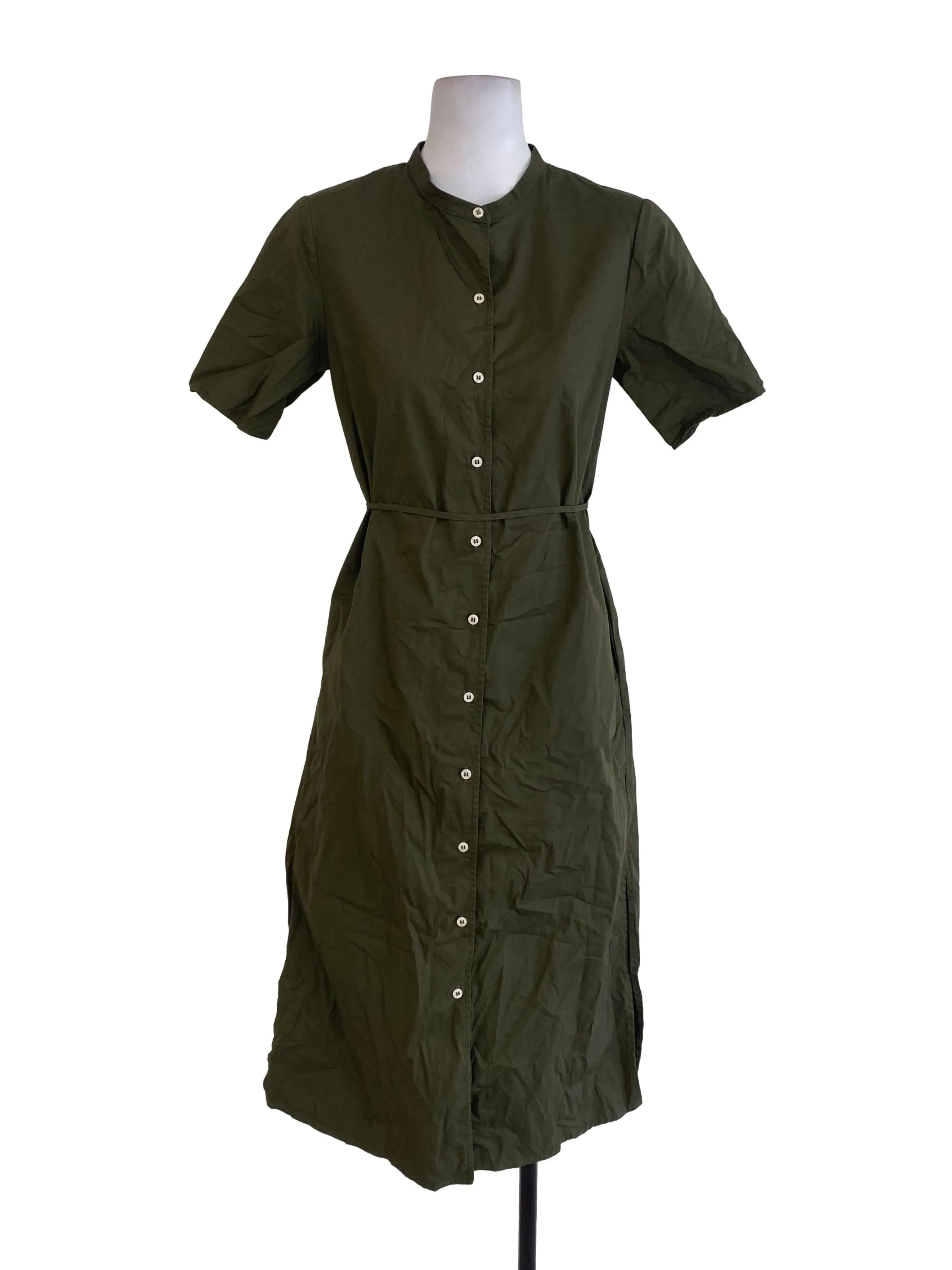Army Green Button Down Dress