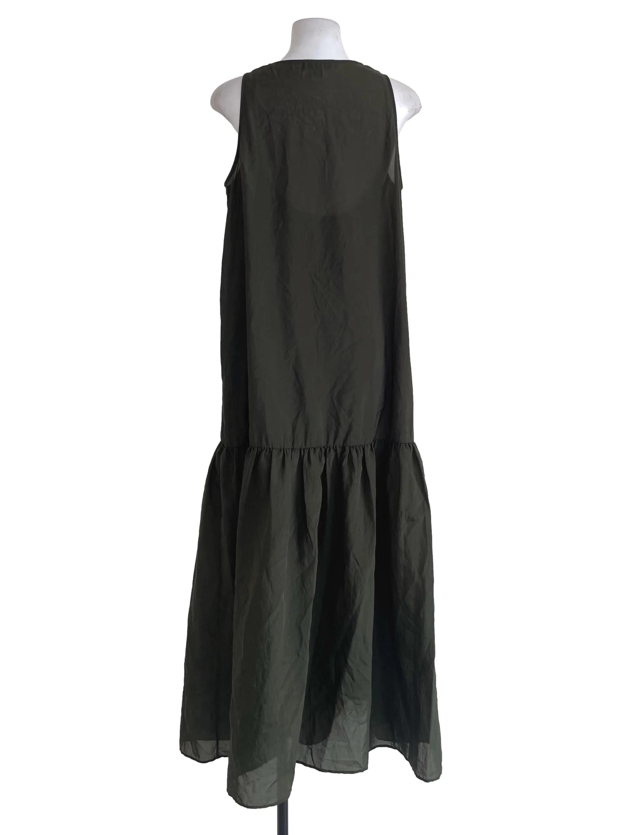 Army Green Tiered Dress