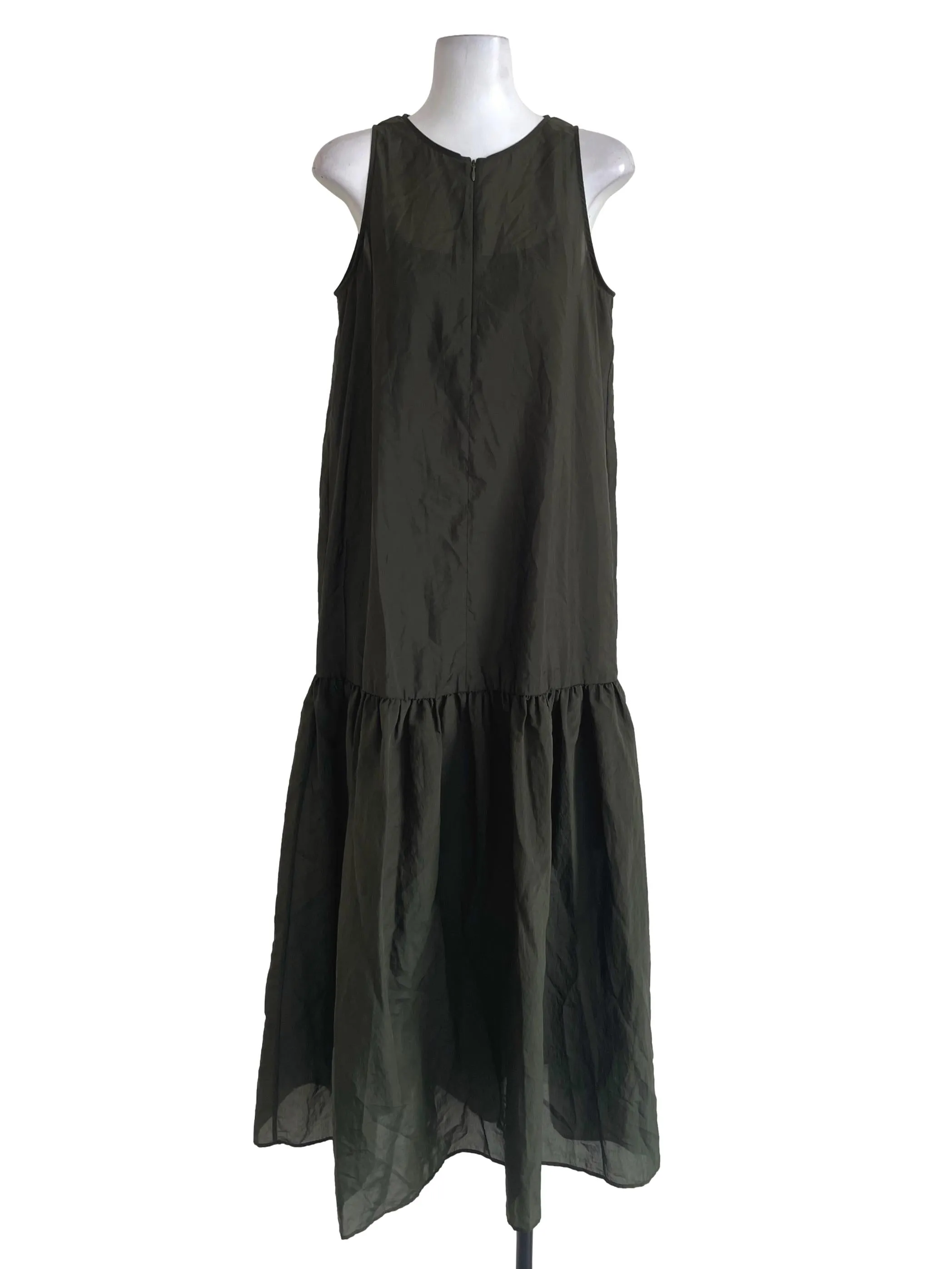 Army Green Tiered Dress