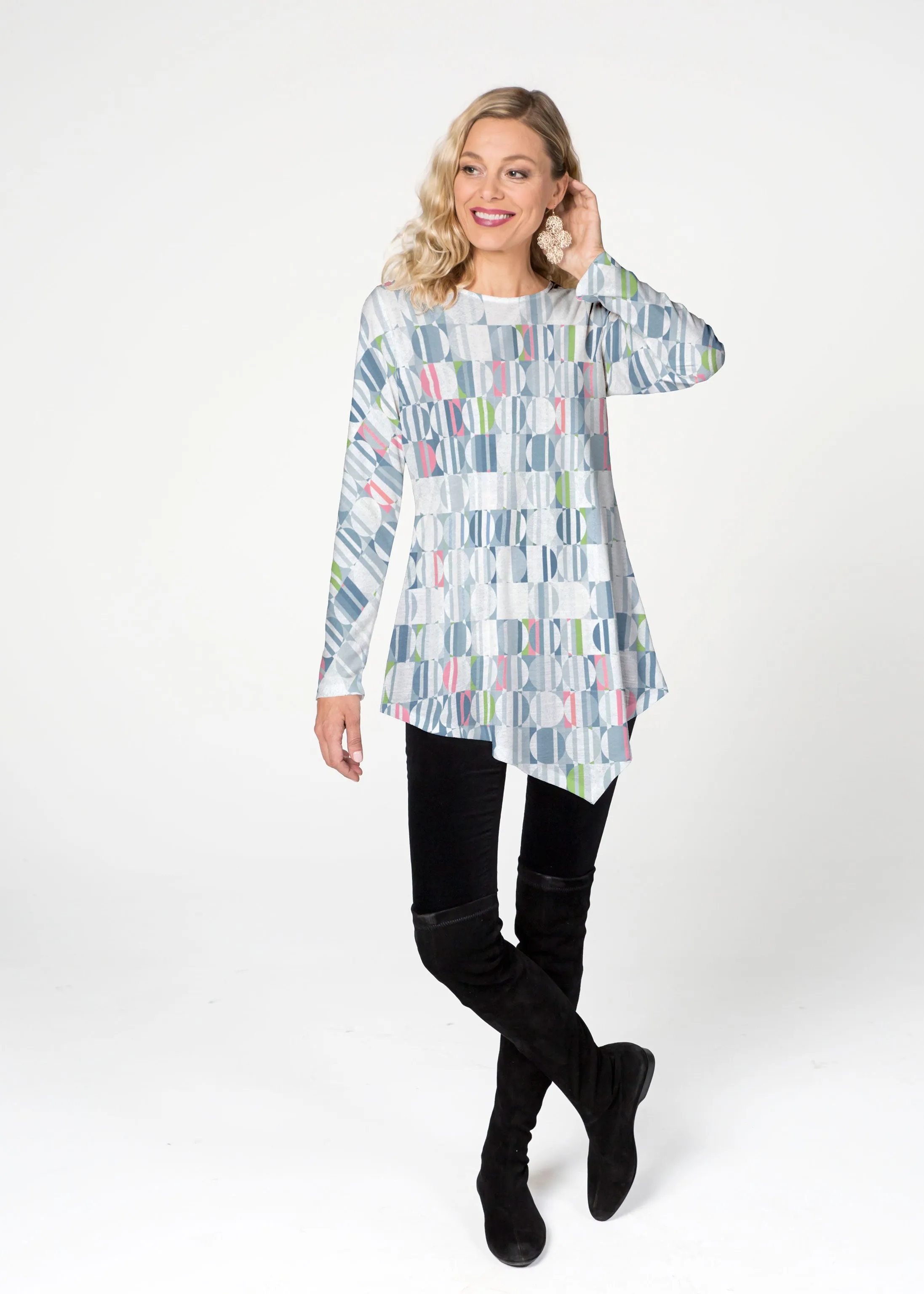 Around We Go (8012) ~ Asymmetrical French Terry Tunic