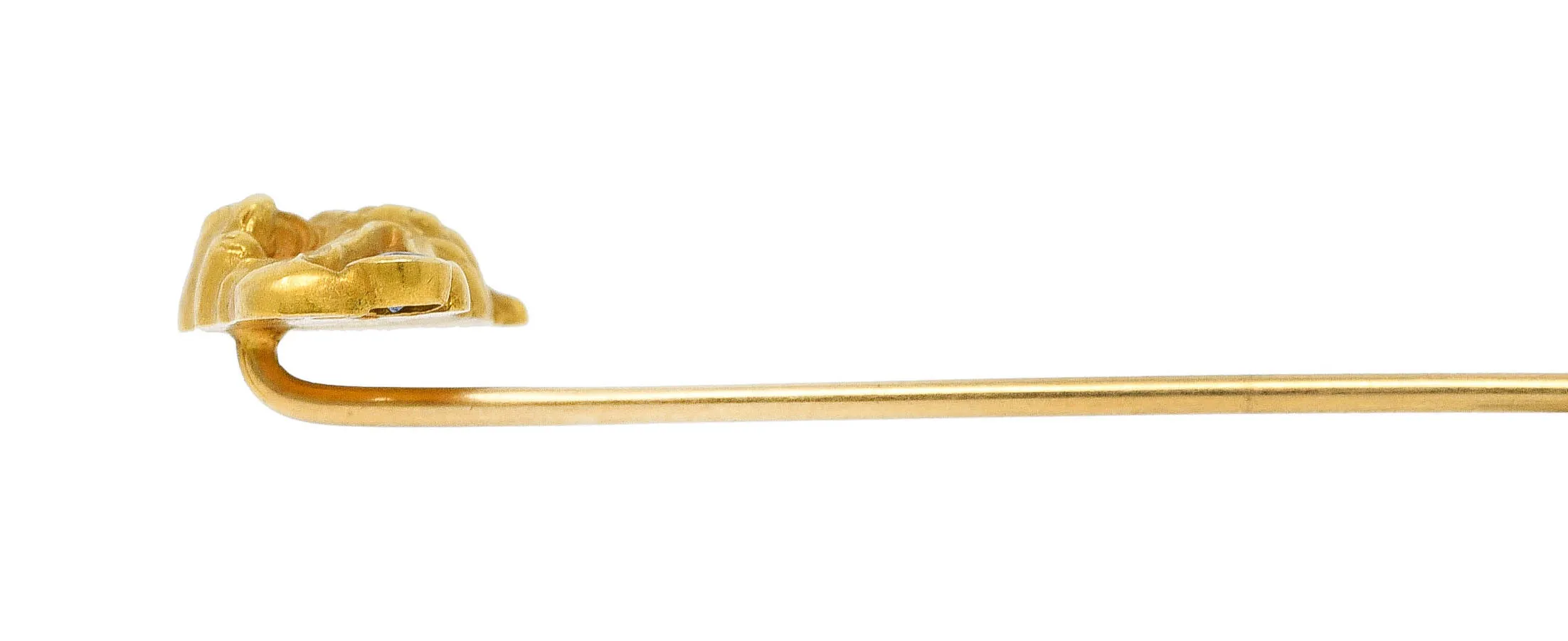 Art Nouveau Sapphire 14 Karat Gold Eagle Head Stickpin