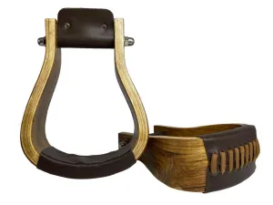Ashwood wooden stirrups feature 2 3/4" leather tread, 3" neck, and 5 1/2" width