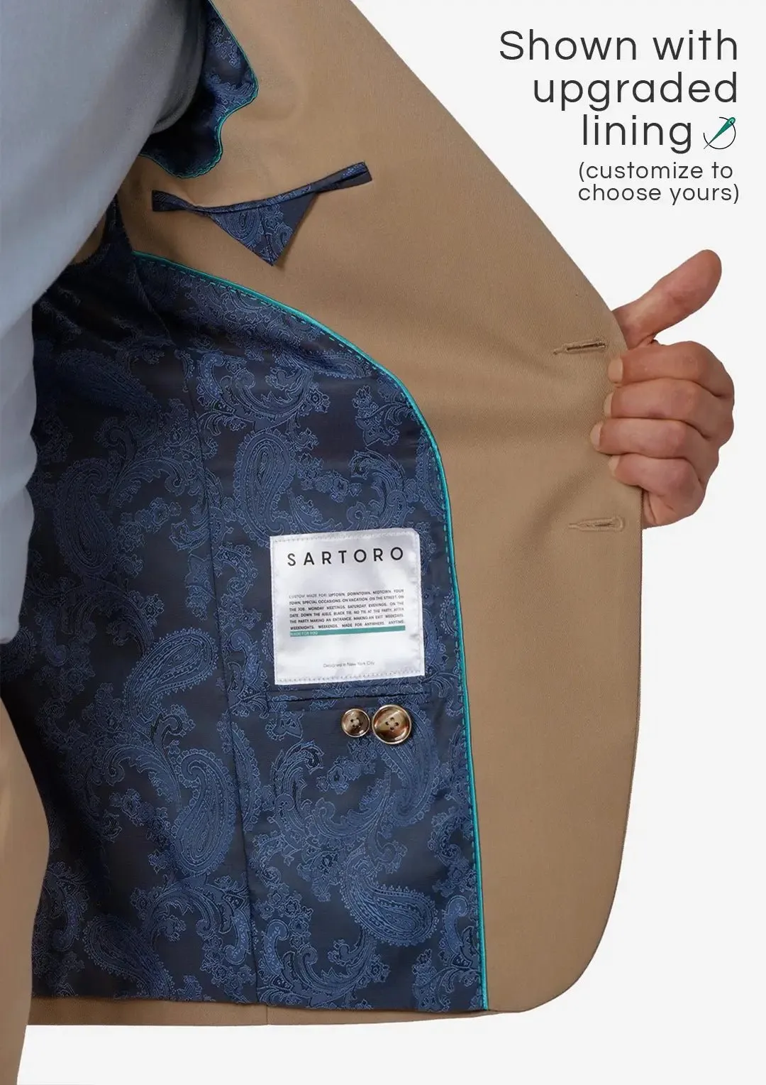 Astor Camel Cotton Suit