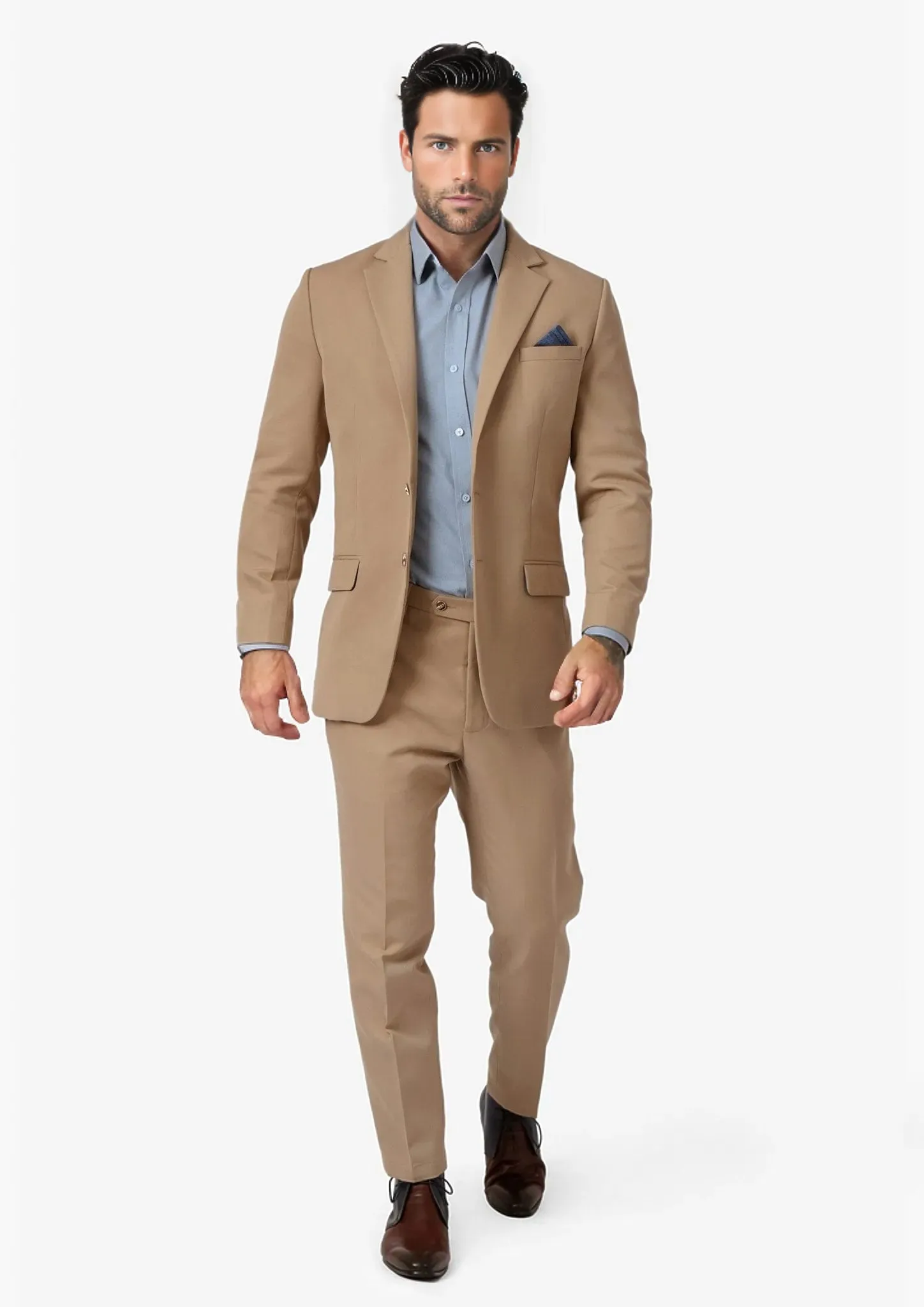 Astor Camel Cotton Suit