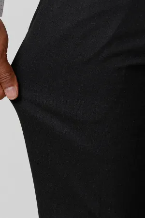 Auto Flux - Charcoal Black Stretchable Formal Trousers For Men | Ariser