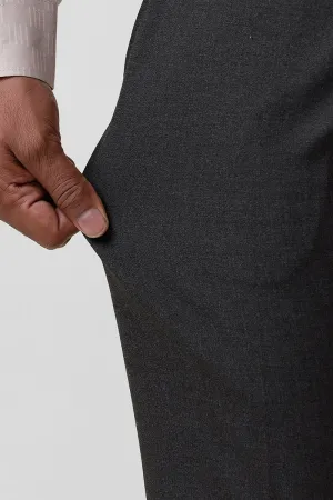 Auto Flux - Dark Gray Stretchable Formal Trousers For Men | Ariser