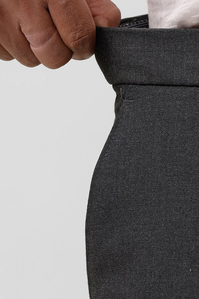 Auto Flux - Dark Gray Stretchable Formal Trousers For Men | Ariser