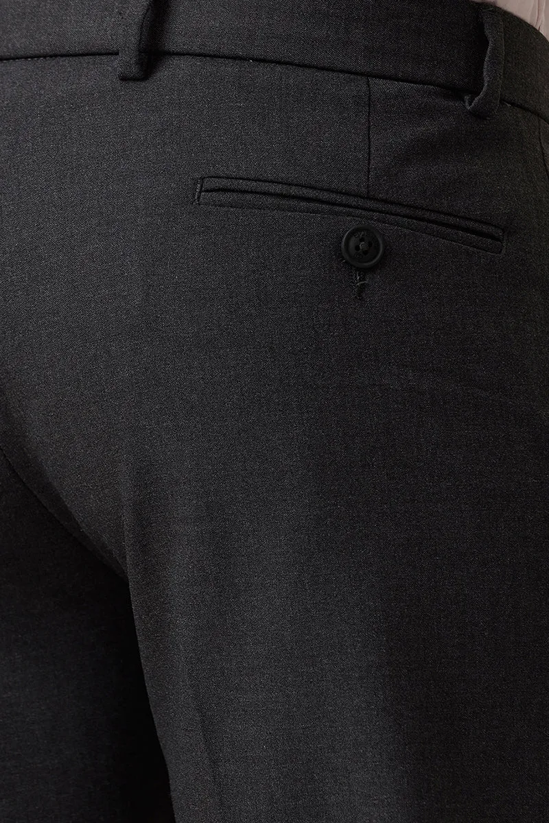 Auto Flux - Dark Gray Stretchable Formal Trousers For Men | Ariser