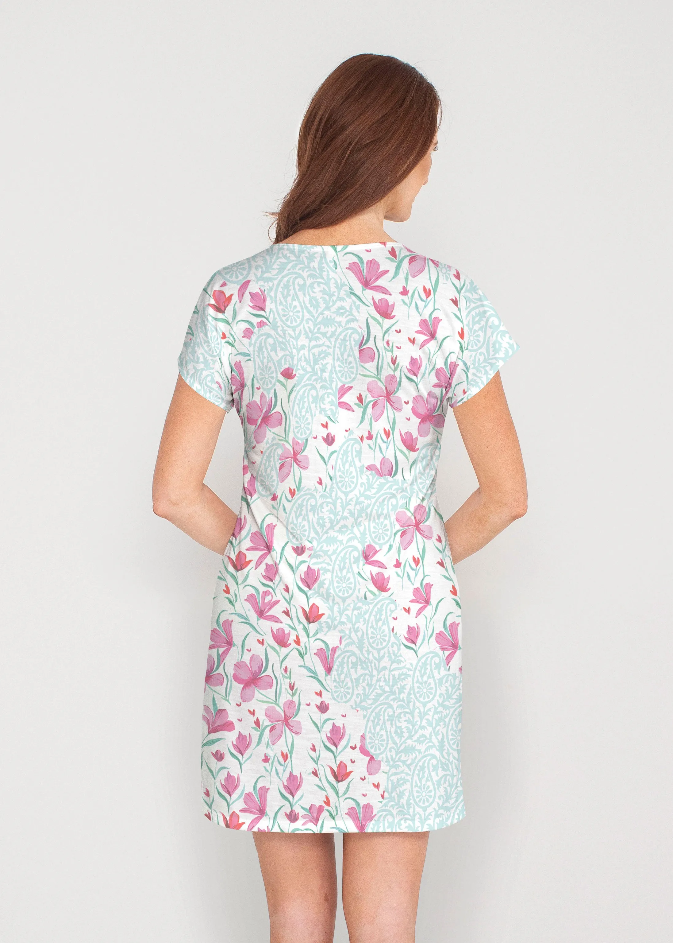 Azalea (8109) ~ French Terry Short Sleeve Crew Dress