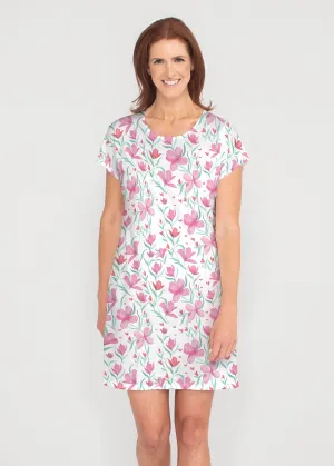 Azalea (8109) ~ French Terry Short Sleeve Crew Dress