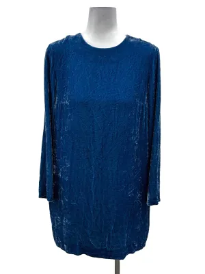 Azure Velvet Long Sleeve Dress