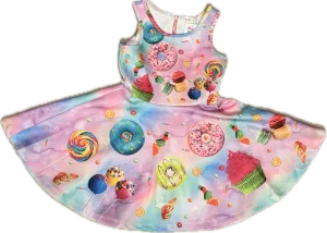 Baby Sara- Donut & Cupcake Flare Dress