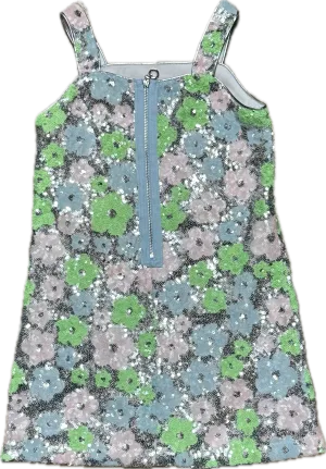 BABY sara- Multi Silver Flower Sequin Dress