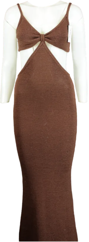 Babyboo Brown Cut-Out Maxi Dress S