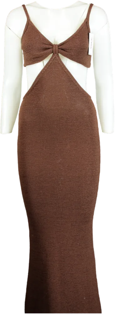 Babyboo Brown Cut-Out Maxi Dress S