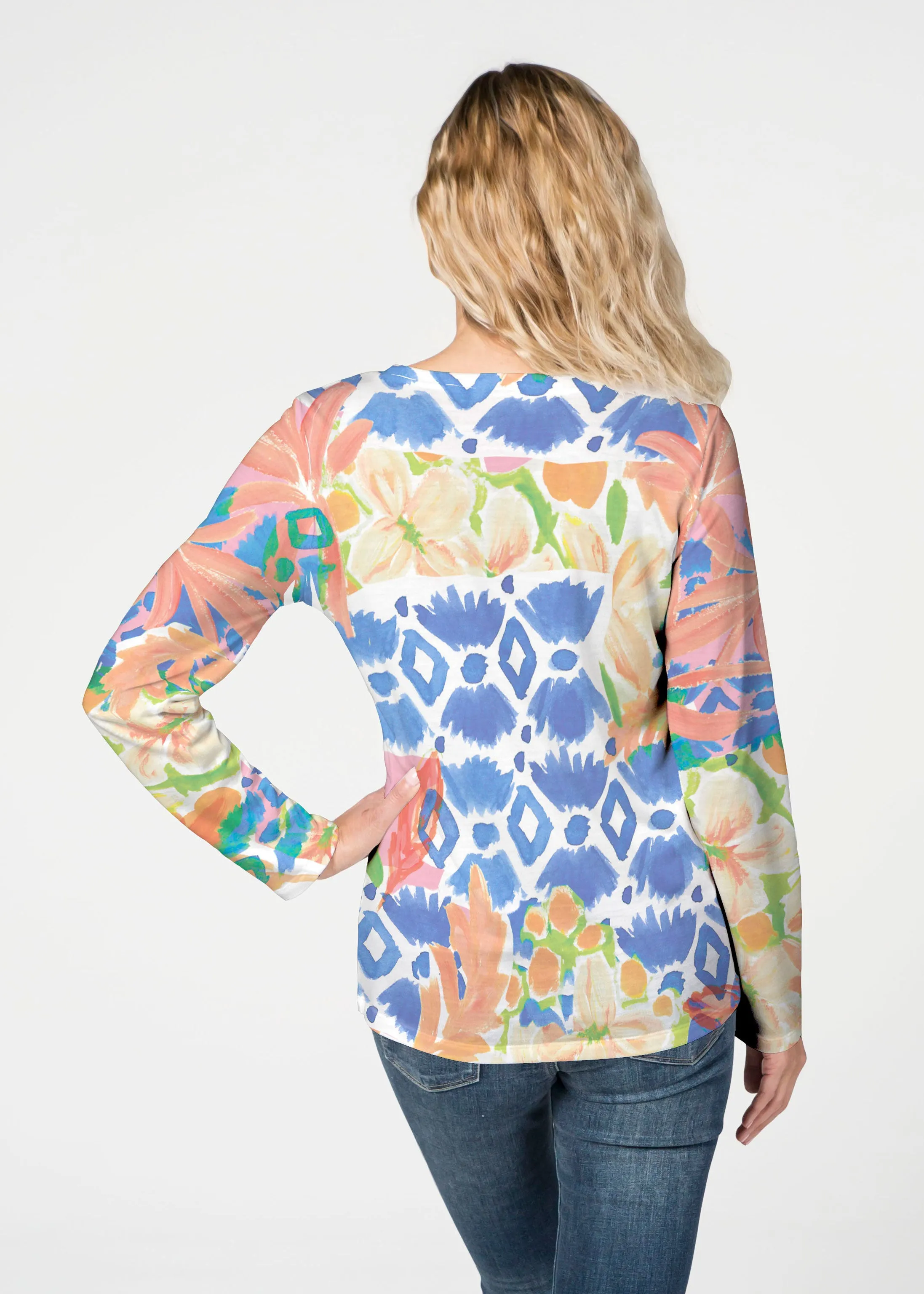 Bali (17254) ~ French Terry V-neck Top