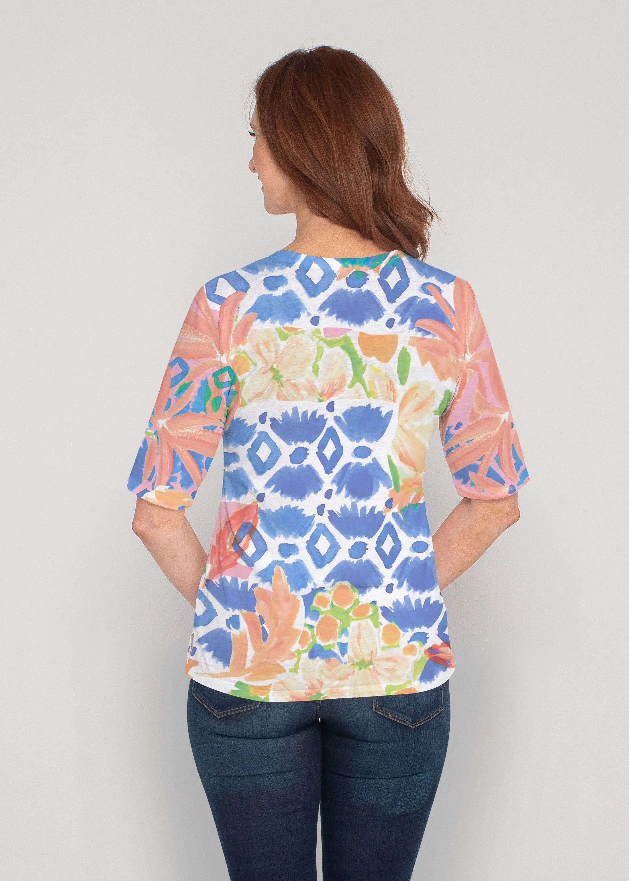 Bali (17254) ~ Signature Elbow Sleeve V-Neck Top