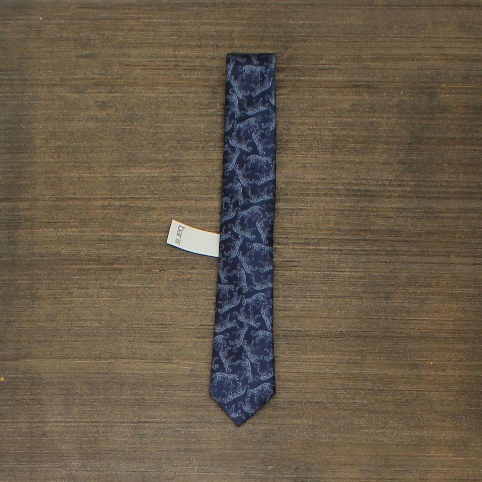 Bar III Men's Leopard Solid Skinny Tie 13C1-3020