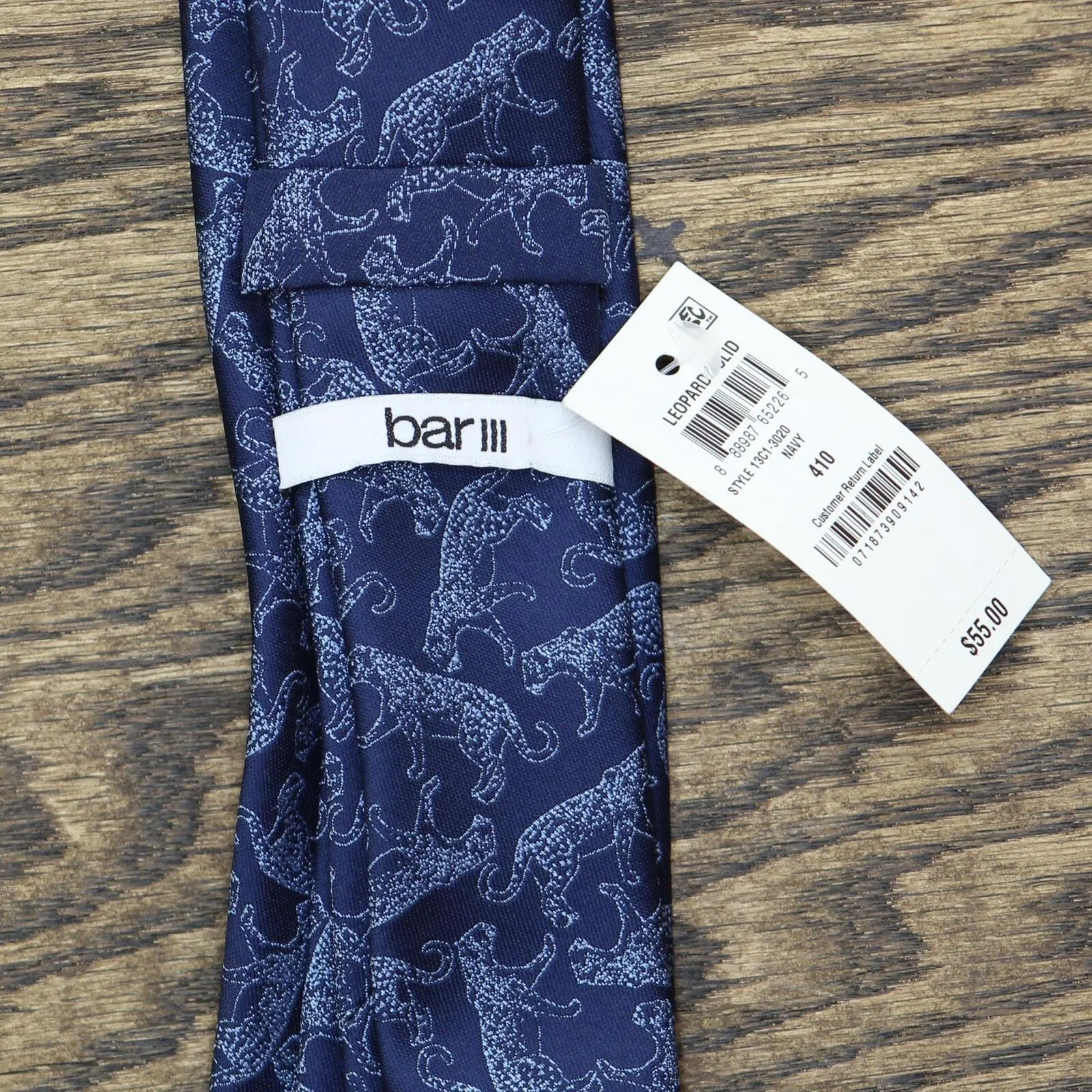 Bar III Men's Leopard Solid Skinny Tie 13C1-3020