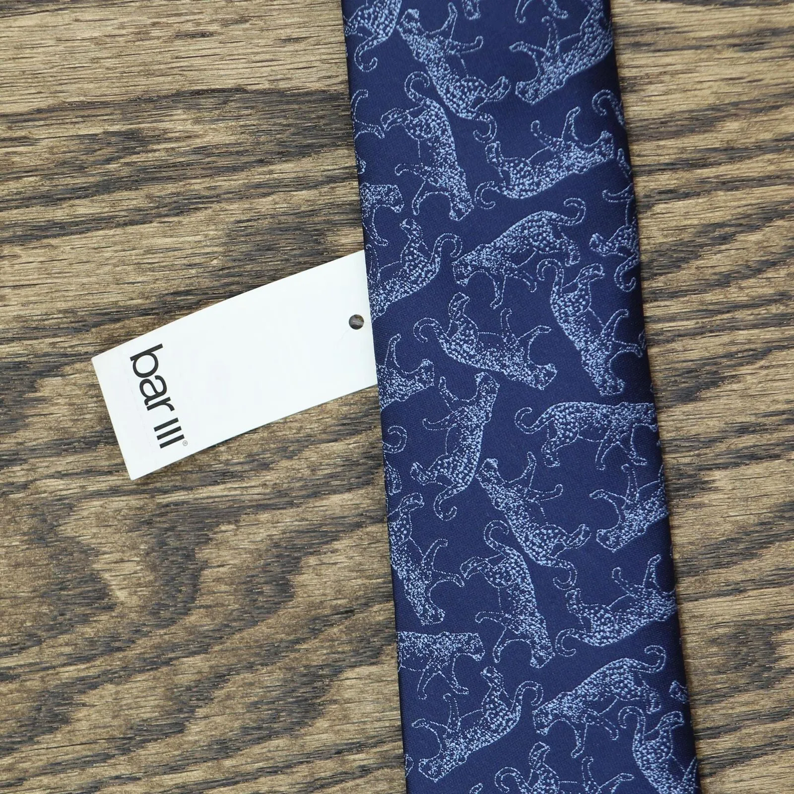 Bar III Men's Leopard Solid Skinny Tie 13C1-3020