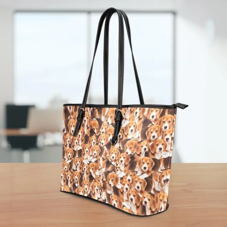 Beagles Large Leather Tote