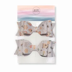 Bee Faux Leather Hair Bows