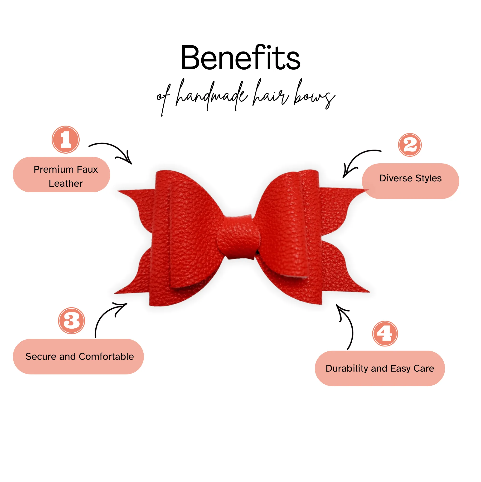 Bee Faux Leather Hair Bows