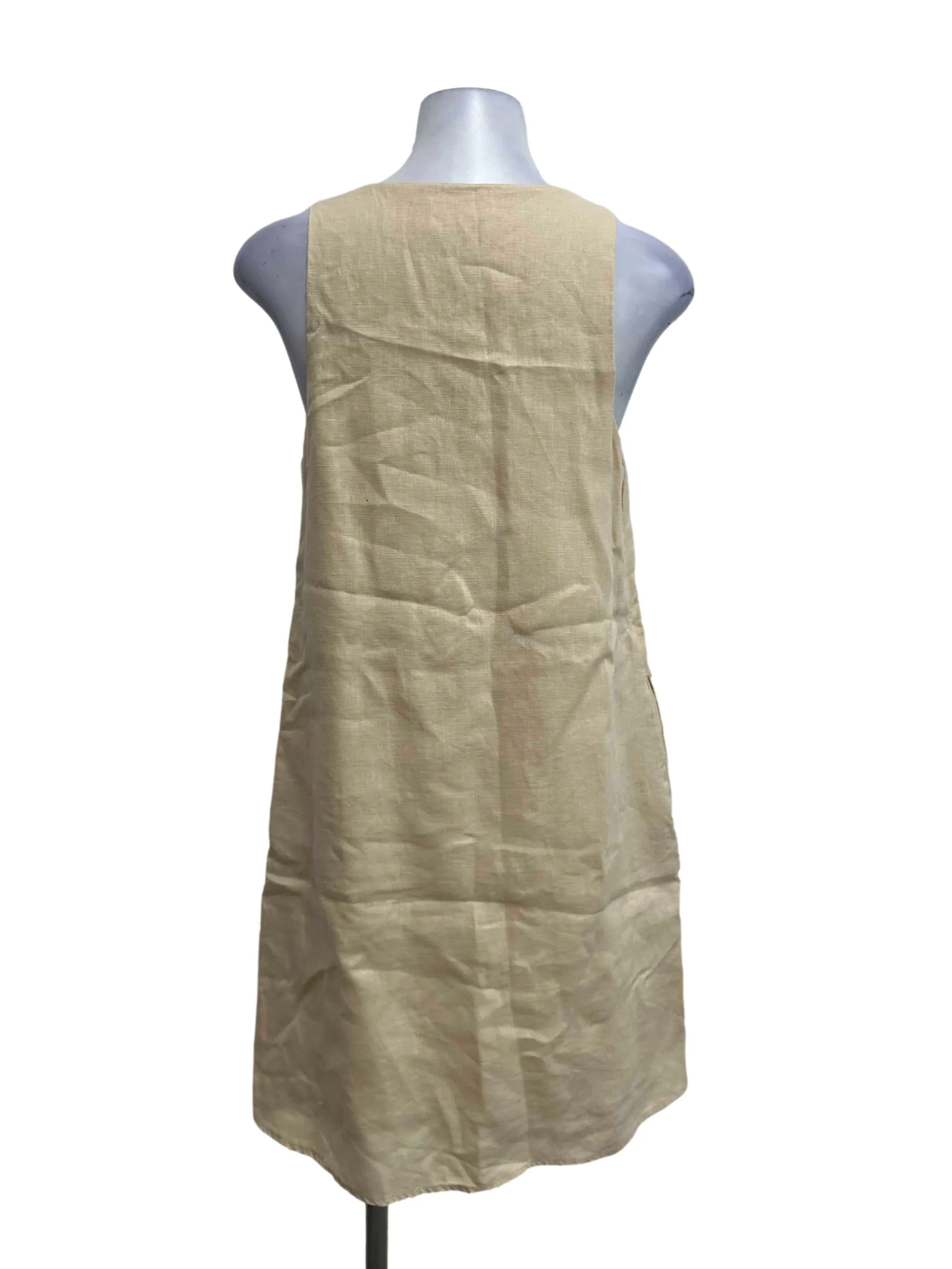 Beige Buttoned Mini Dress OSN