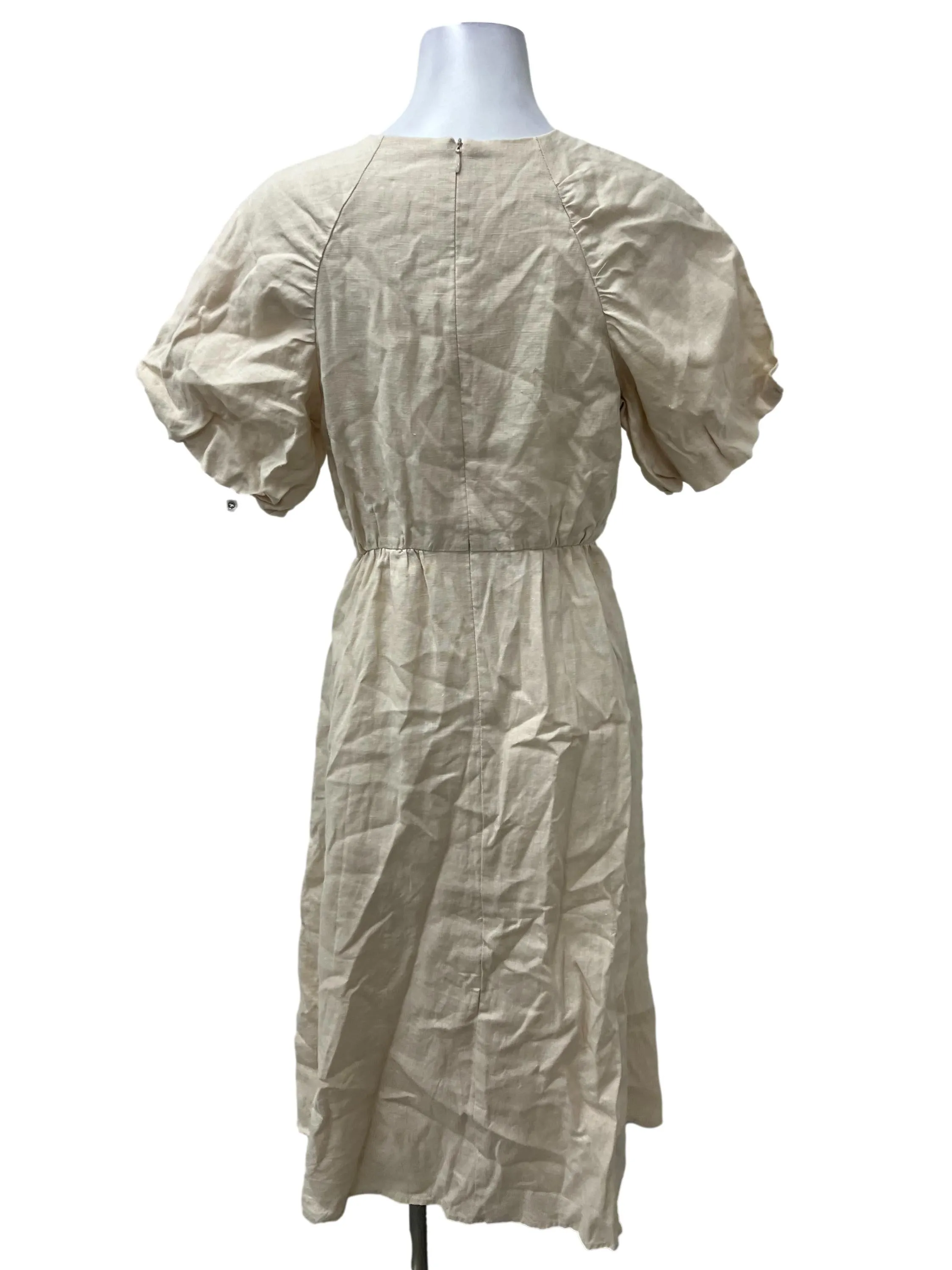 Beige Round Neck Dress OSN