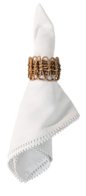 Berry Trim Napkin - White