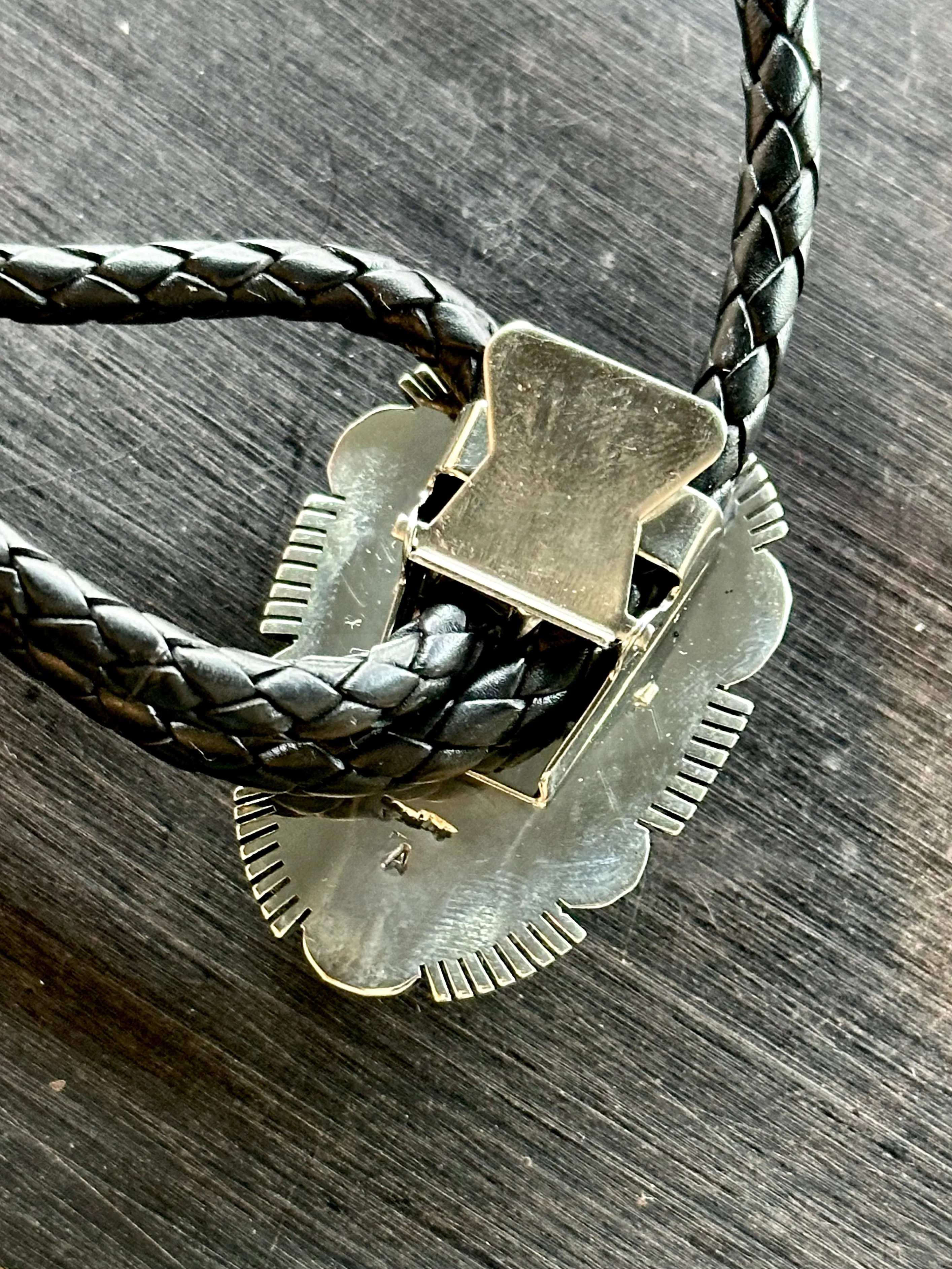 BEYOND BEAUTY Royston Turquoise & Sterling Silver Bolo Tie w/ Leather Cord