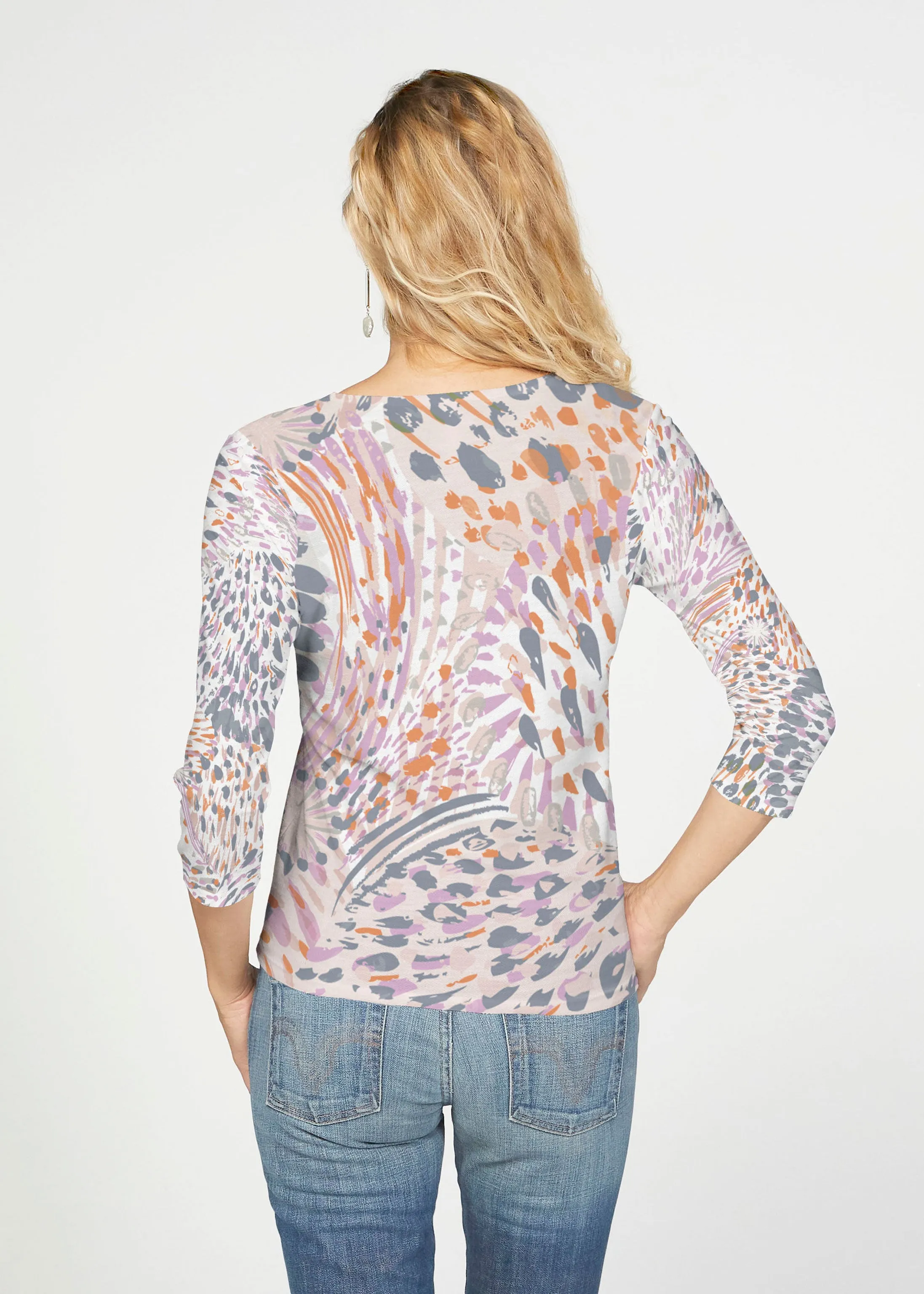 Big Bang (8092) ~ French Terry Tie 3/4 Sleeve Top
