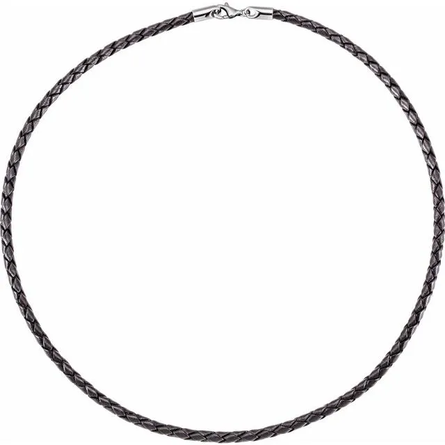 Black 4 mm Faux Leather 20" Cord