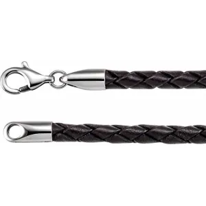 Black 4 mm Faux Leather 20" Cord